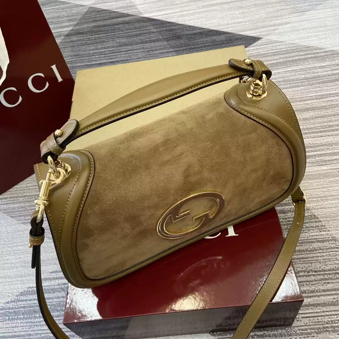 Gucci 815719 Gucci Blondie Medium top handle bag Light brown suede