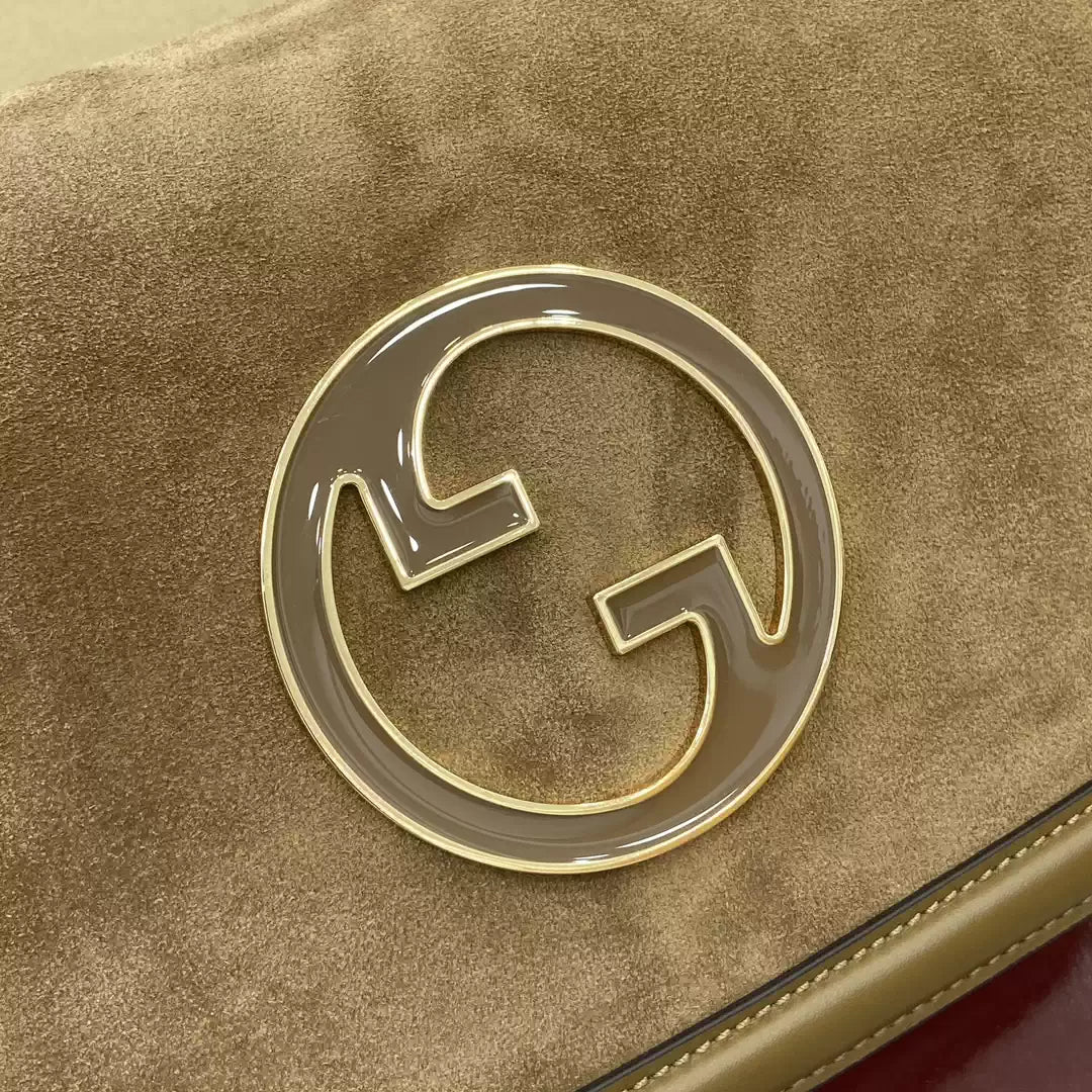 Gucci 815719 Gucci Blondie Medium top handle bag Light brown suede - Default Title - View 8