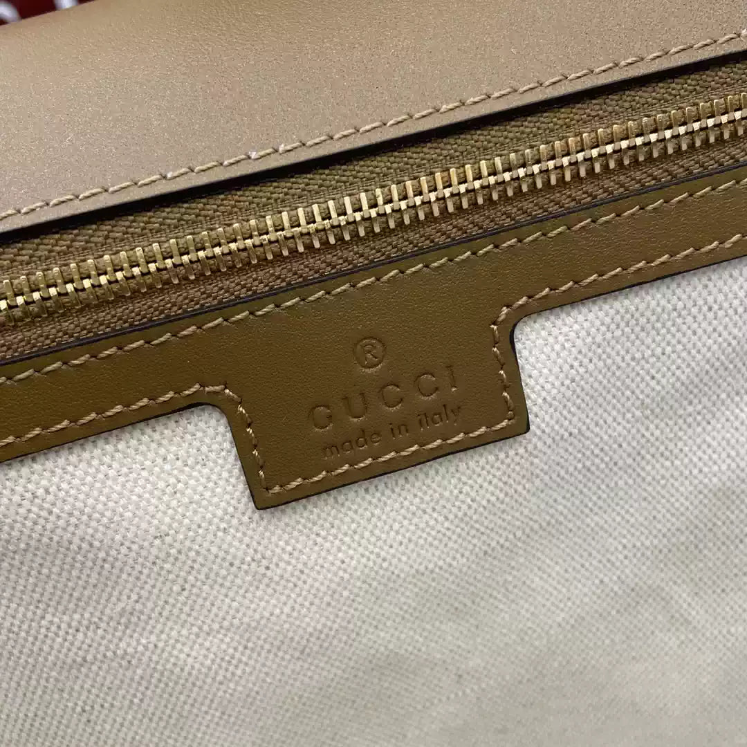 Gucci 815719 Gucci Blondie Medium top handle bag Light brown suede - Default Title - View 12