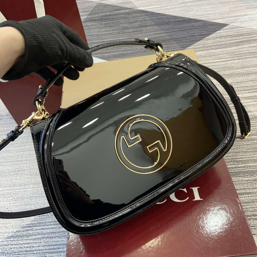 Gucci 815719 Gucci Blondie Medium top handle bag Patent Leather Black - Default Title - View 4