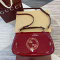 Gucci 815719 Gucci Blondie Medium top handle bag Patent Leather Red
