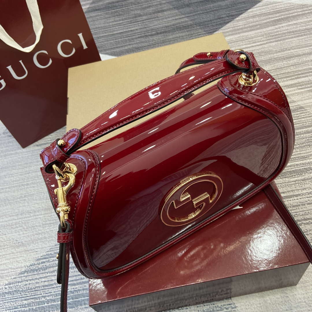 Gucci 815719 Gucci Blondie Medium top handle bag Patent Leather Red - Default Title - View 4
