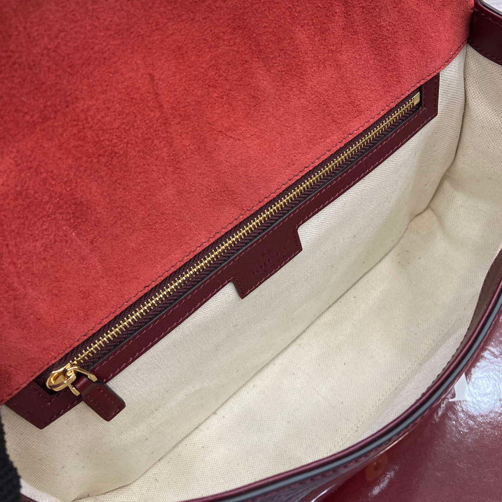 Gucci 815719 Gucci Blondie Medium top handle bag Patent Leather Red