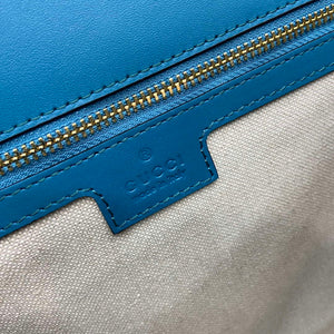 Gucci 815719 Gucci Blondie Medium top handle bag Blue suede - Default Title - View 10