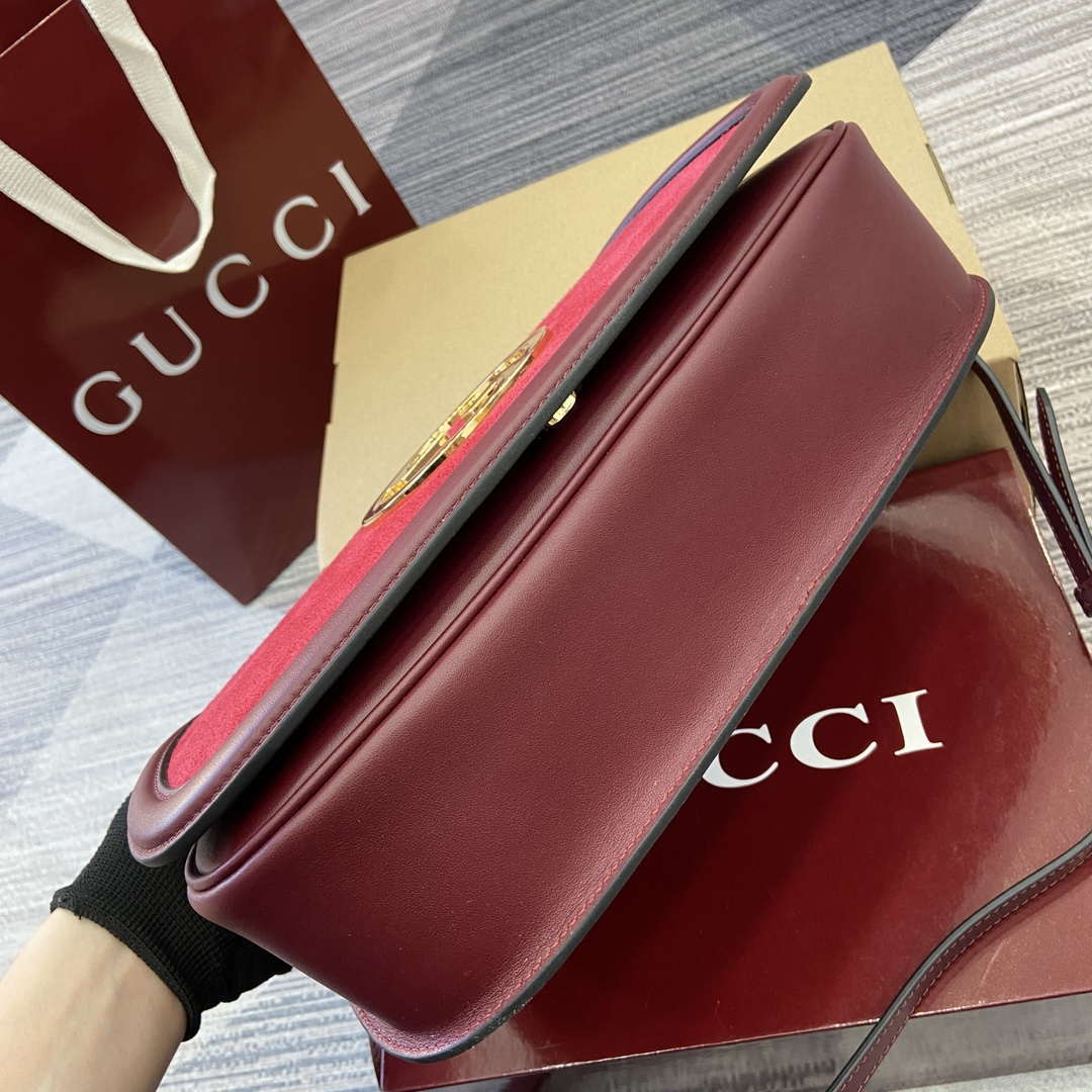 Gucci 815719 Gucci Blondie Medium top handle bag Red and  Wine Red suede