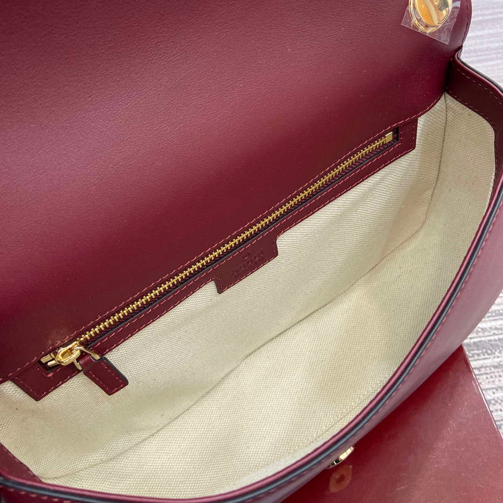Gucci 815719 Gucci Blondie Medium top handle bag Red and  Wine Red suede