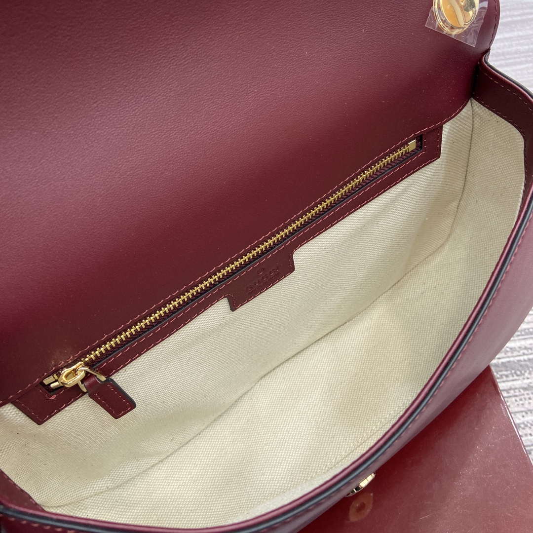 Gucci 815719 Gucci Blondie Medium top handle bag Red and  Wine Red suede - Default Title - View 8