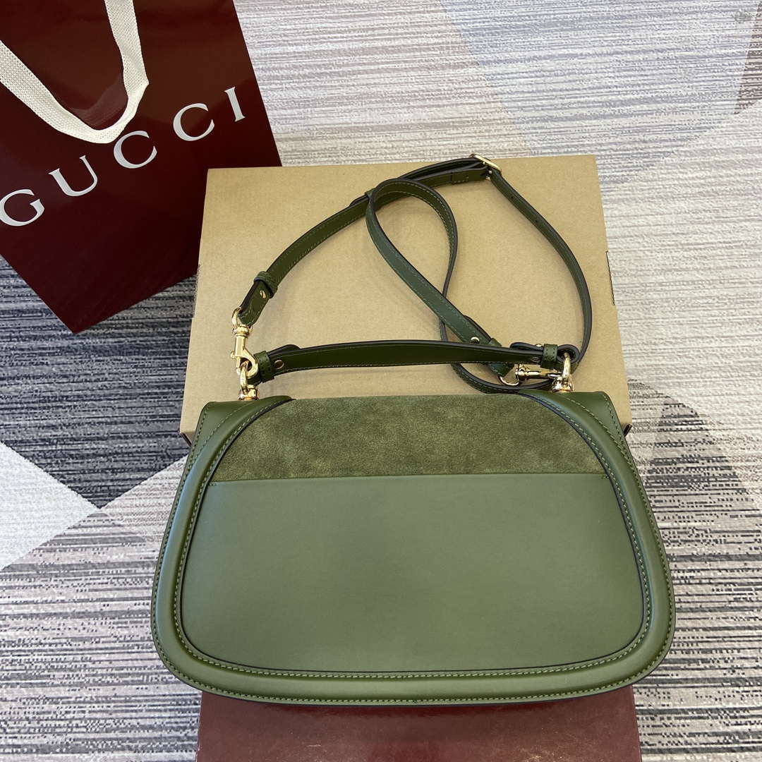 Gucci 815719 Gucci Blondie Medium top handle bag Green suede
