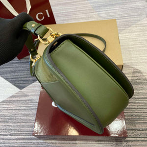 Gucci 815719 Gucci Blondie Medium top handle bag Green suede - Default Title - View 3