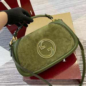 Gucci 815719 Gucci Blondie Medium top handle bag Green suede - Default Title - View 4