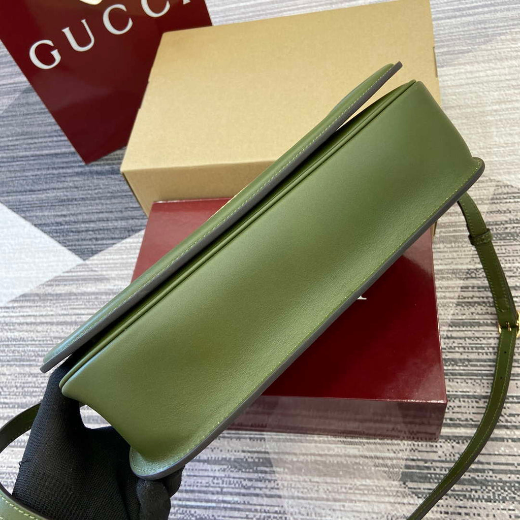 Gucci 815719 Gucci Blondie Medium top handle bag Green suede