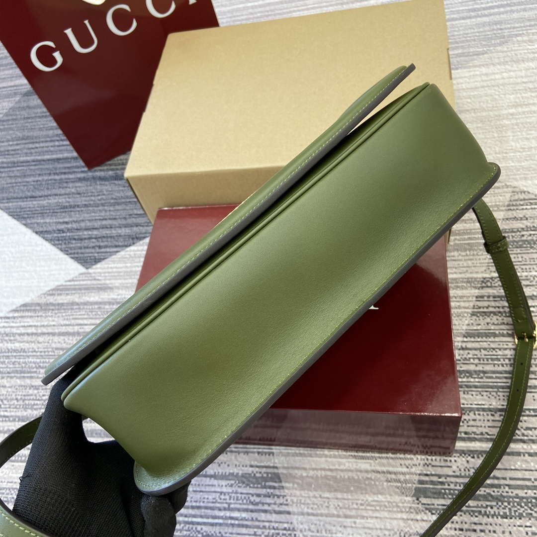 Gucci 815719 Gucci Blondie Medium top handle bag Green suede - Default Title - View 5