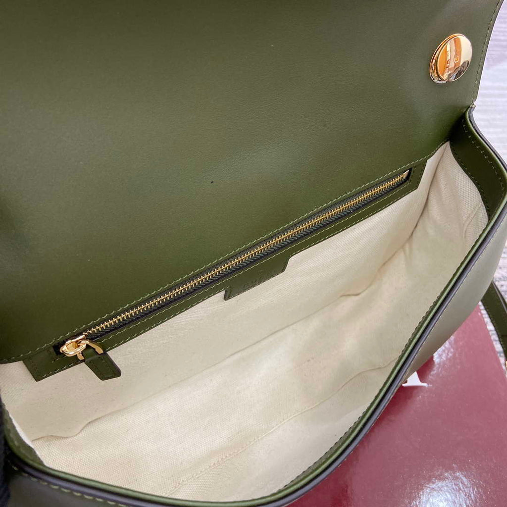 Gucci 815719 Gucci Blondie Medium top handle bag Green suede