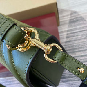 Gucci 815719 Gucci Blondie Medium top handle bag Green suede - Default Title - View 10