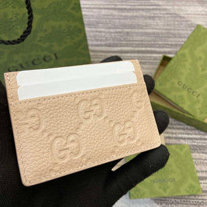 Gucci 815883 GG Emblem card case Beige Leather - Default Title - View 8