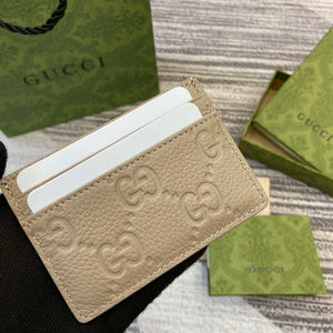 Gucci 815883 GG Emblem card case Taupe Leather - Default Title - View 8