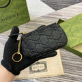 Gucci 815891 GG Emblem Purse wallet Black - Default Title - View 1