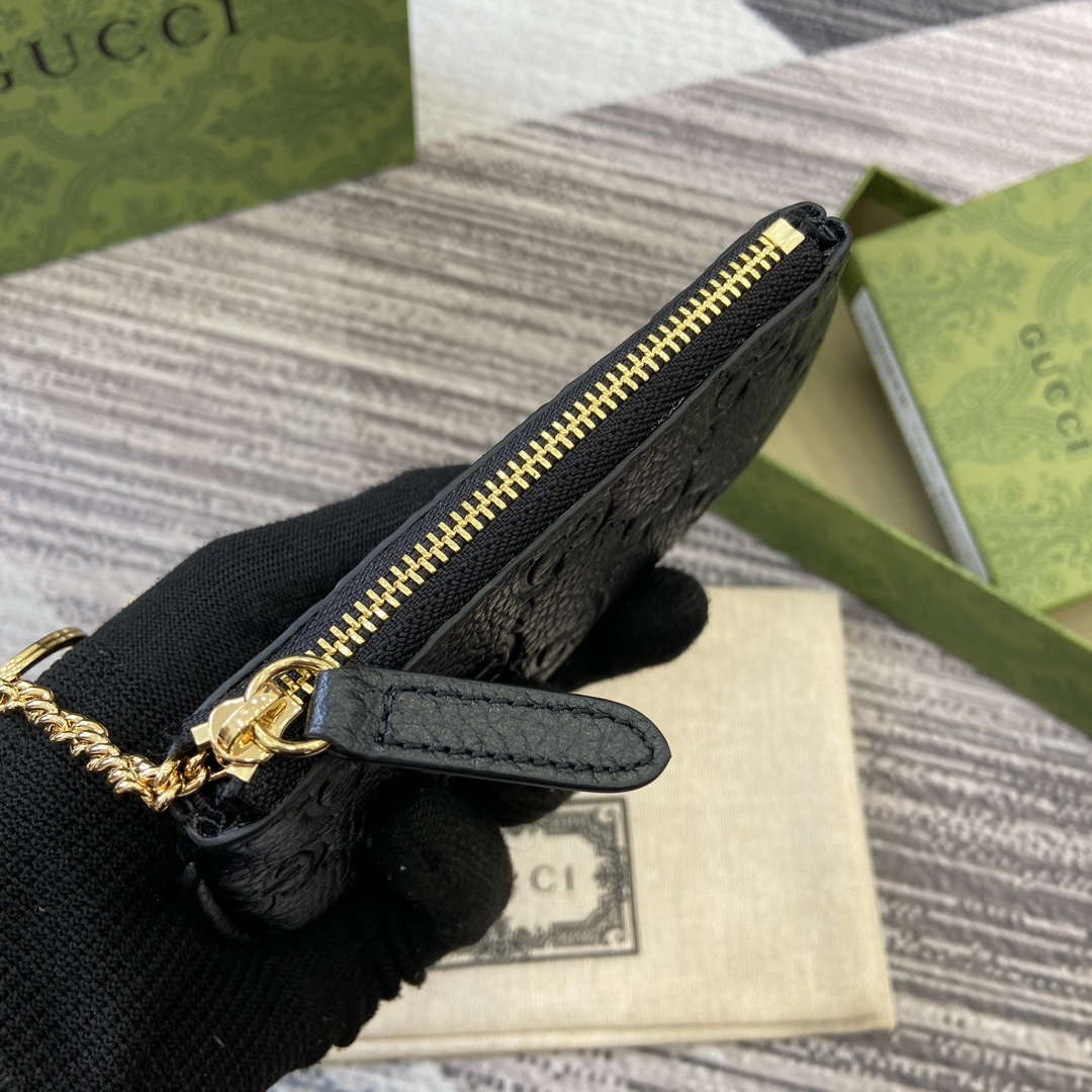 Gucci 815891 GG Emblem Purse wallet Black - Default Title - View 3