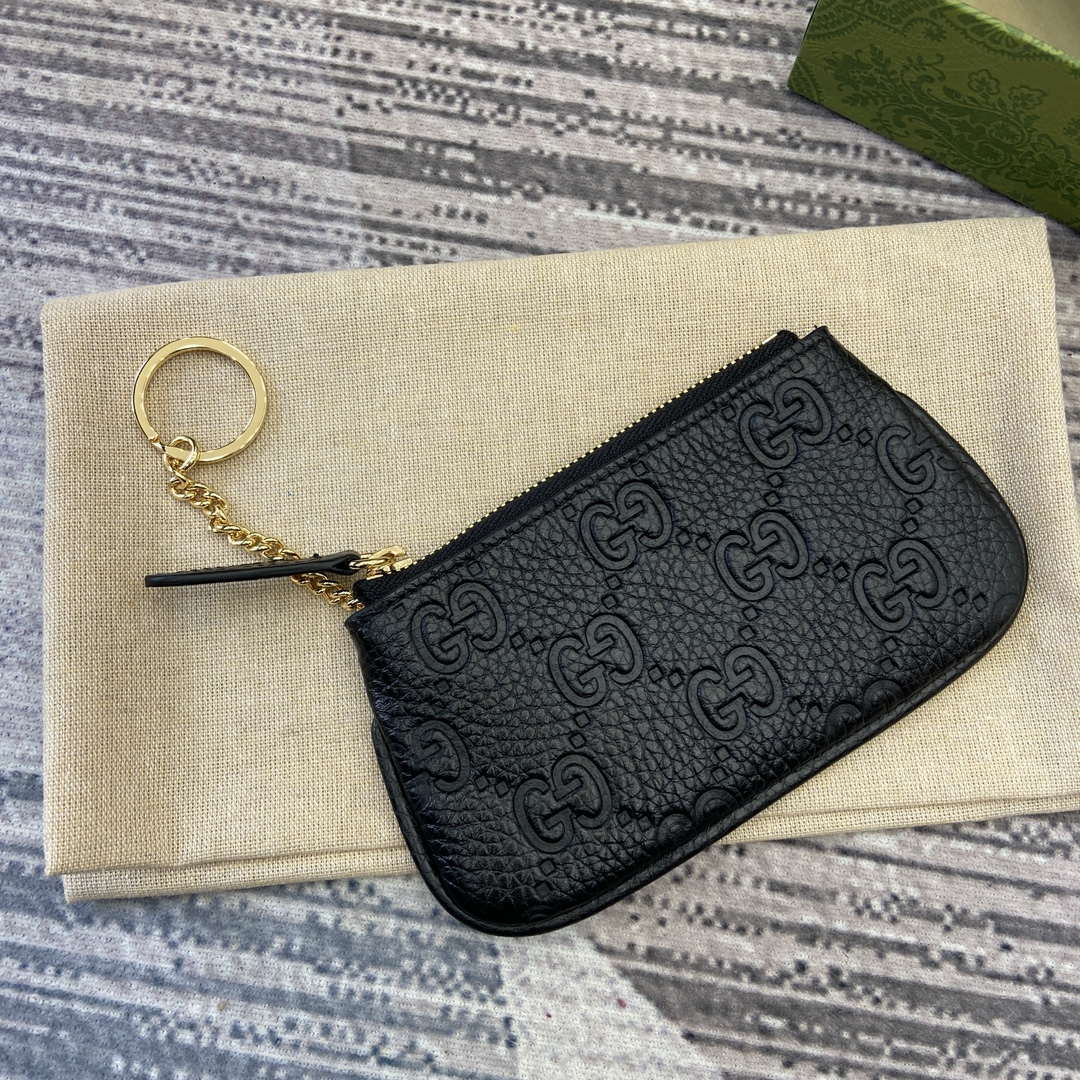 Gucci 815891 GG Emblem Purse wallet Black - Default Title - View 8