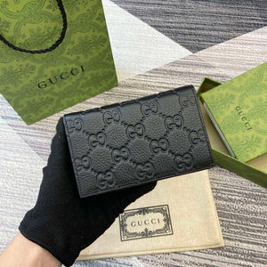Gucci 815874 GG Emblem Medium wallet Black - Default Title - View 1