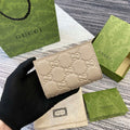 Gucci 815874 GG Emblem Medium wallet Taupe - Default Title - View 1