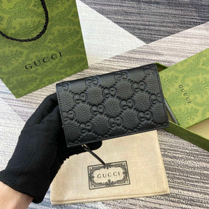 Gucci 815874 GG Emblem Medium wallet Black - Default Title - View 2