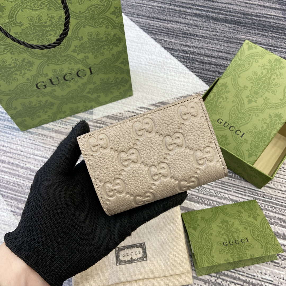 Gucci 815874 GG Emblem Medium wallet Taupe - Default Title - View 2