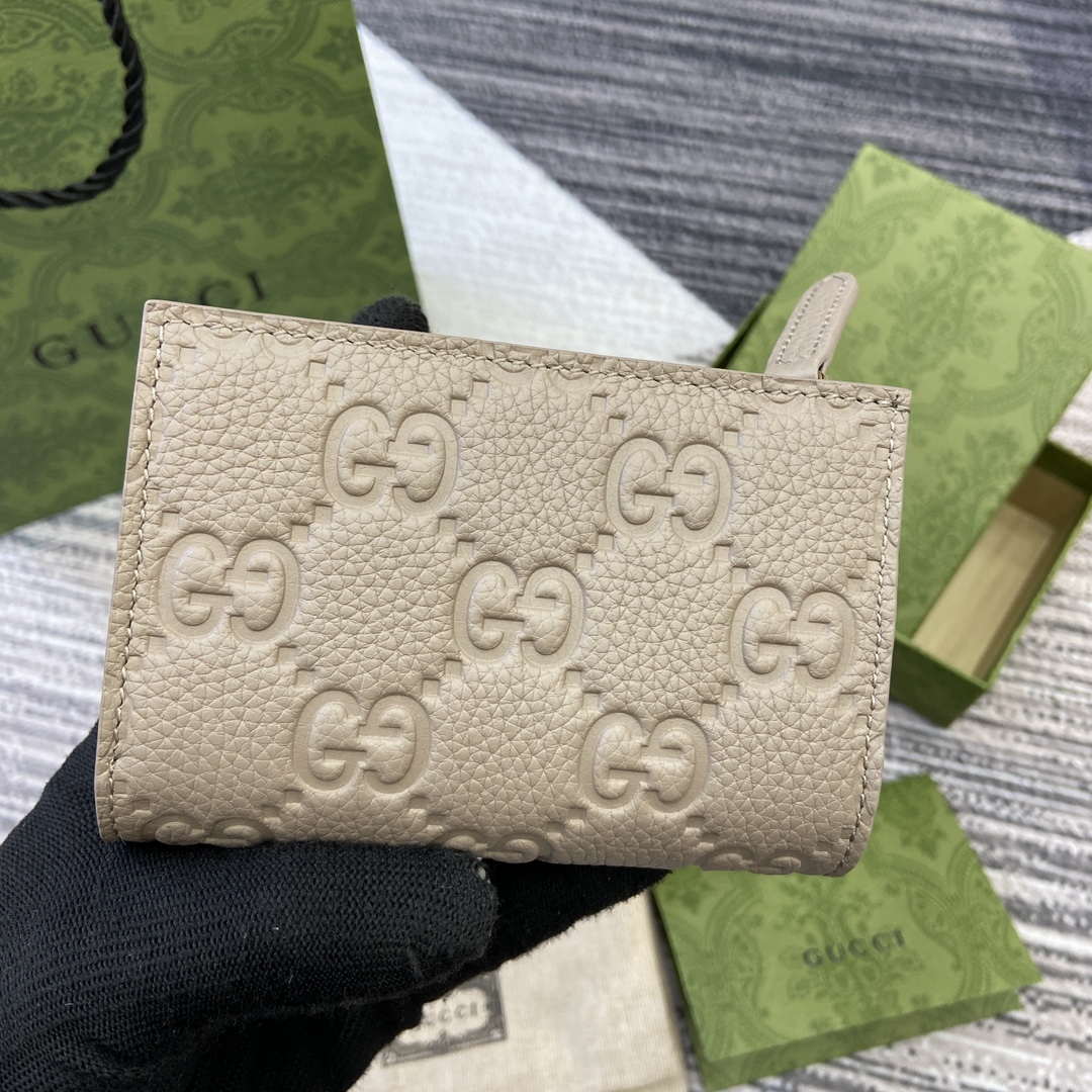 Gucci 815874 GG Emblem Medium wallet Taupe - Default Title - View 4