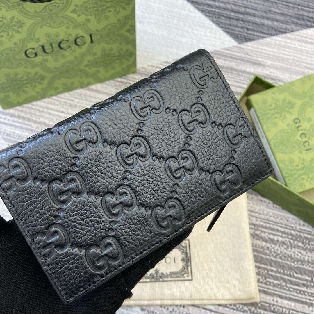 Gucci 815874 GG Emblem Medium wallet Black - Default Title - View 6