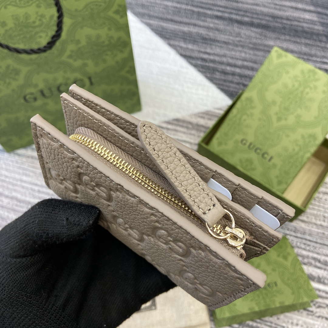 Gucci 815874 GG Emblem Medium wallet Taupe - Default Title - View 6