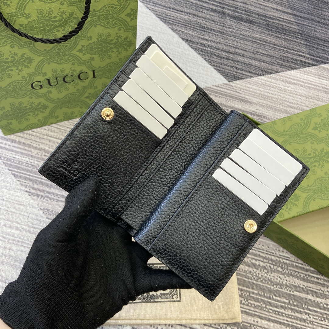 Gucci 815874 GG Emblem Medium wallet Black - Default Title - View 7