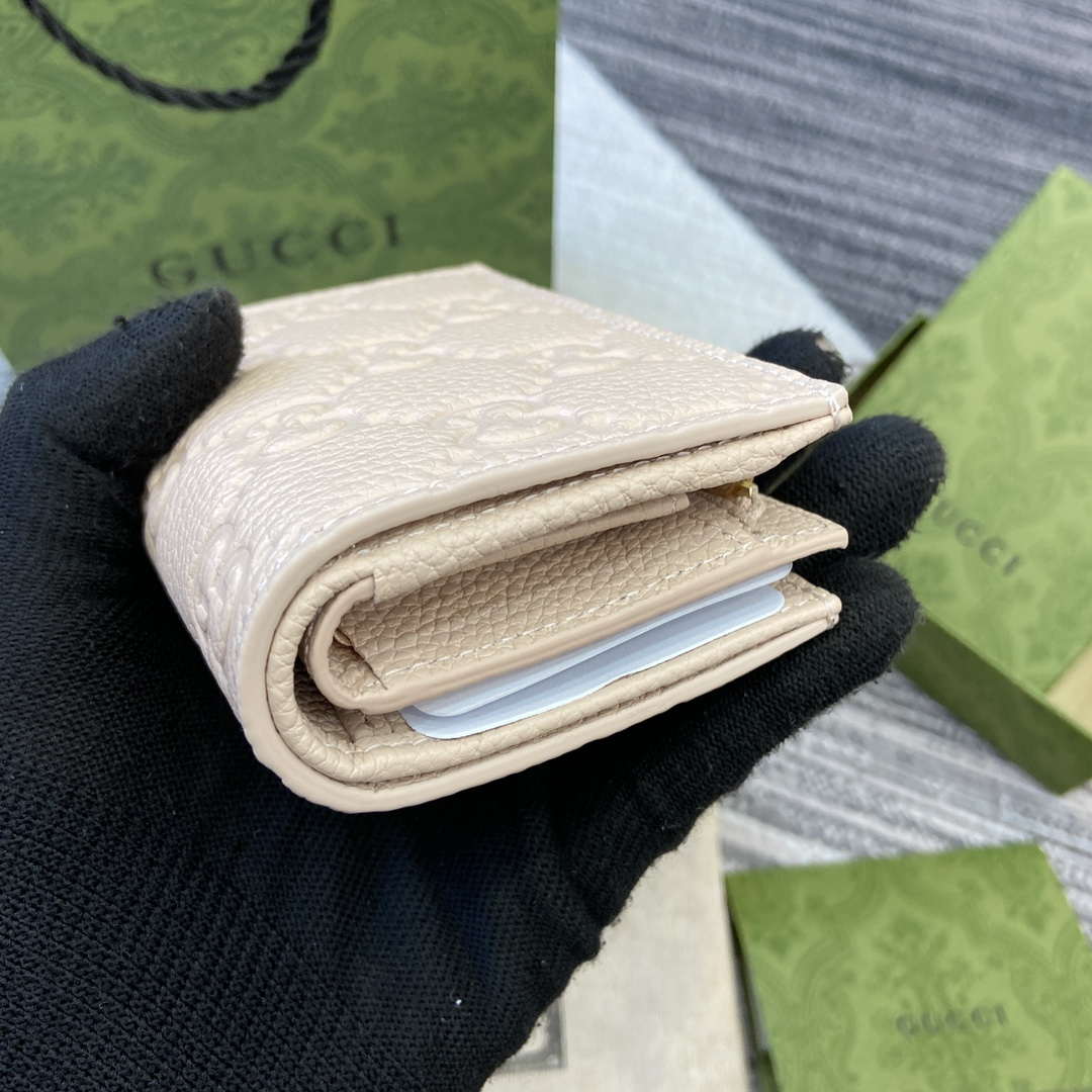 Gucci 815874 GG Emblem Medium wallet Beige - Default Title - View 5