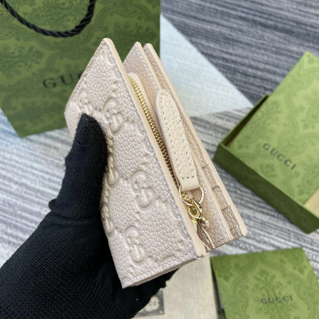 Gucci 815874 GG Emblem Medium wallet Beige - Default Title - View 6