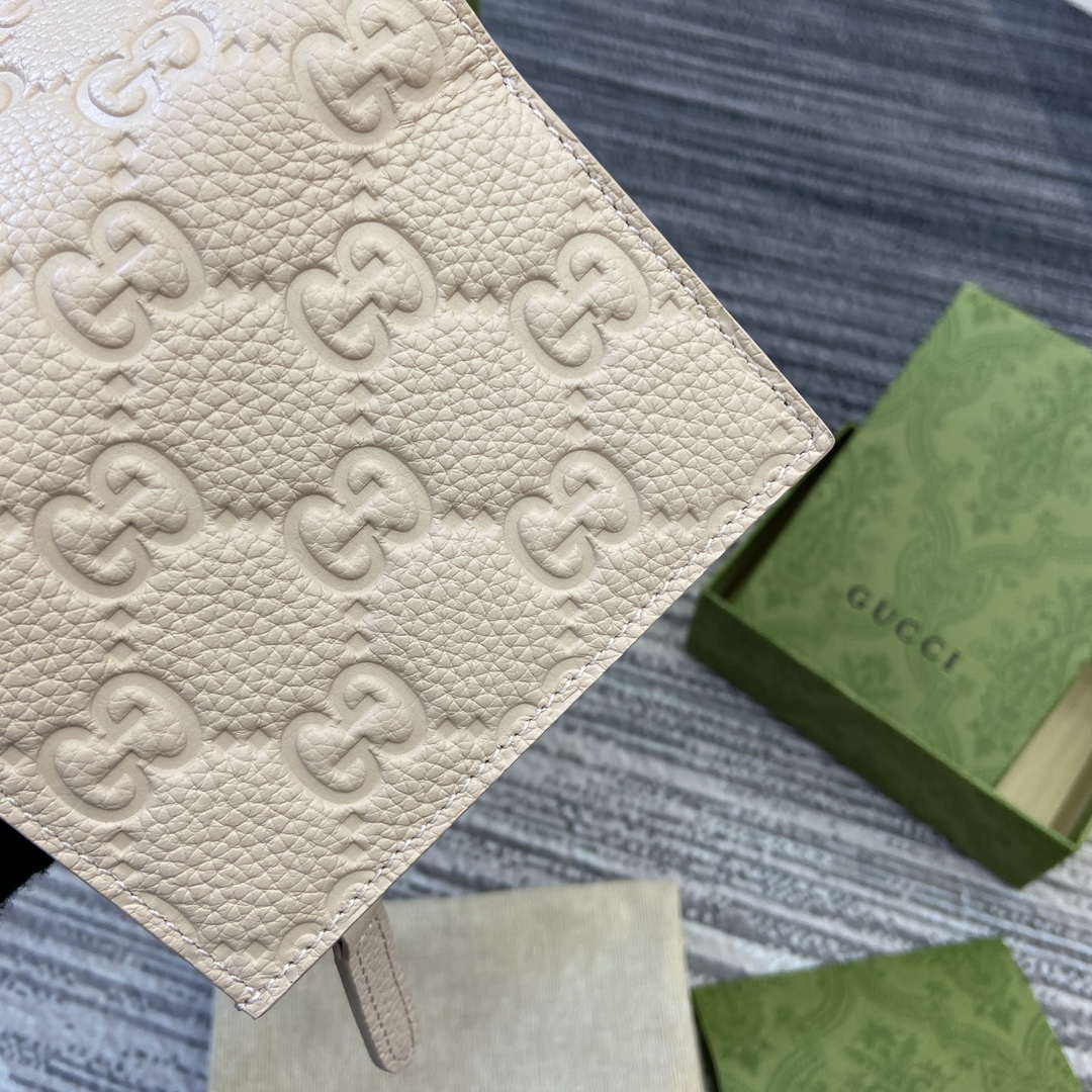Gucci 815874 GG Emblem Medium wallet Beige - Default Title - View 11