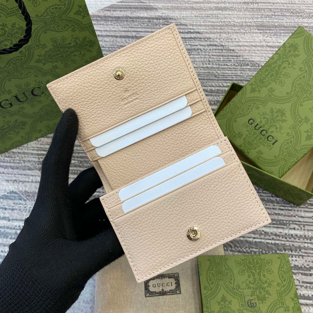 Gucci 815901 GG Emblem mini wallet Beige