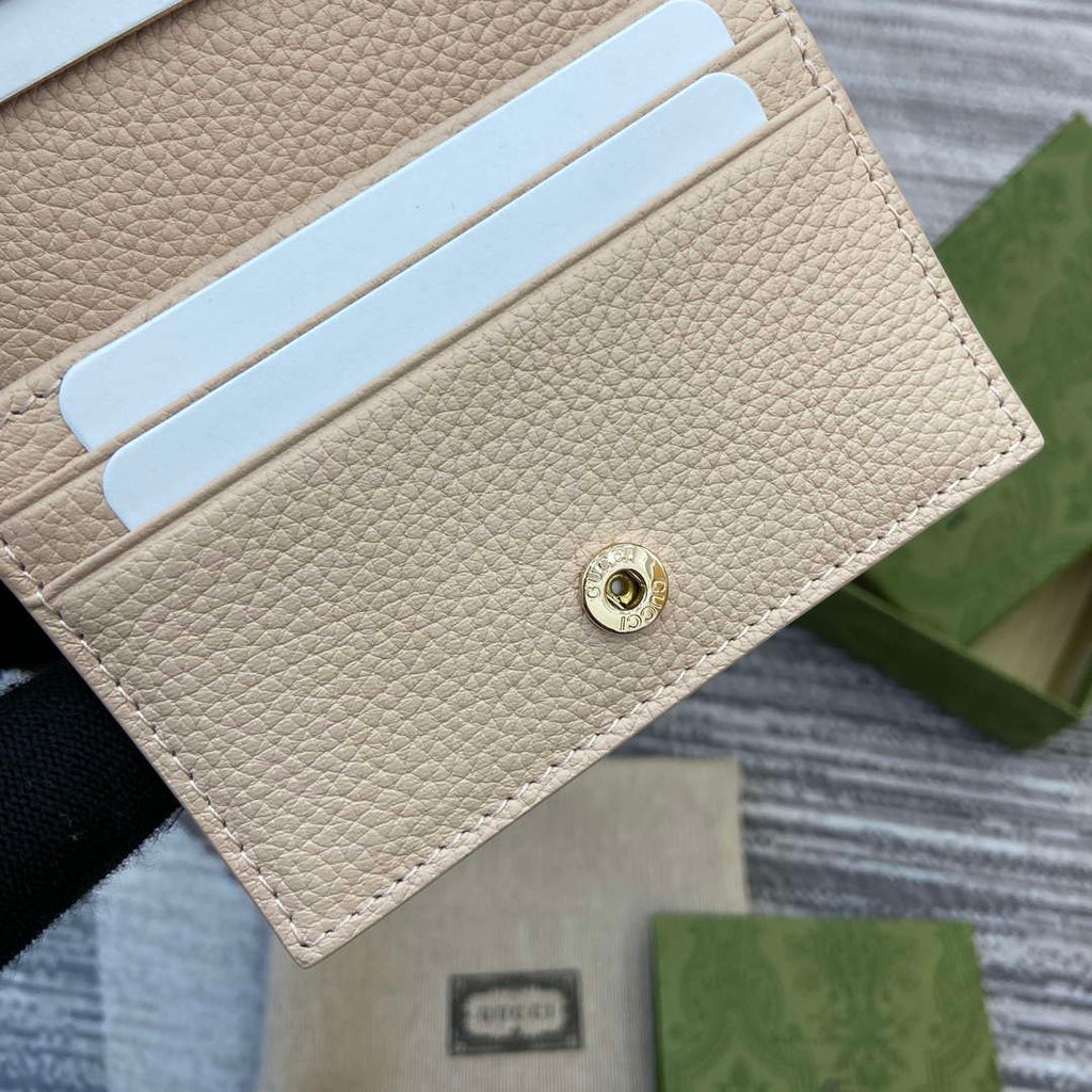 Gucci 815901 GG Emblem mini wallet Beige