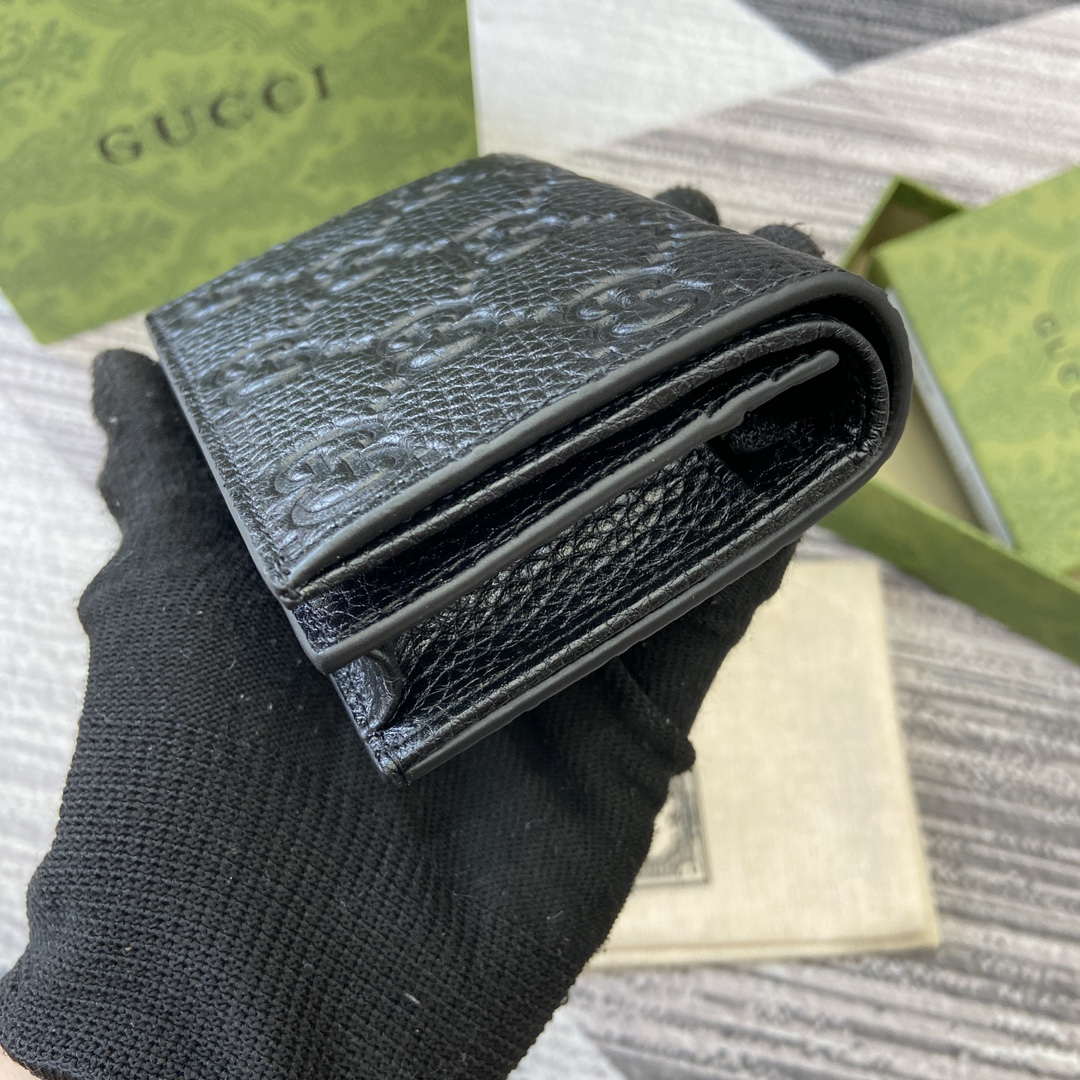 Gucci 815901 GG Emblem mini wallet Black - Default Title - View 4