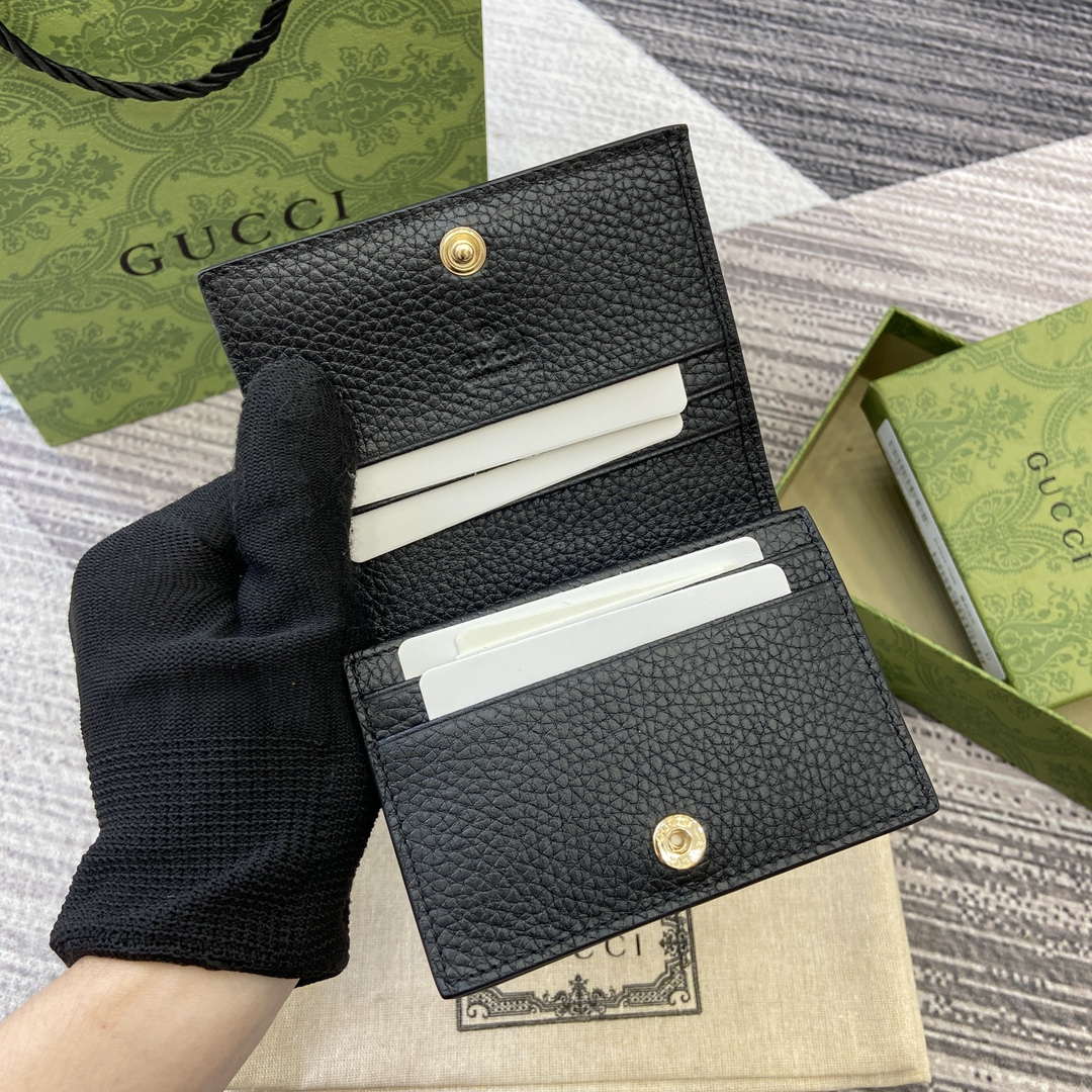 Gucci 815901 GG Emblem mini wallet Black - Default Title - View 7