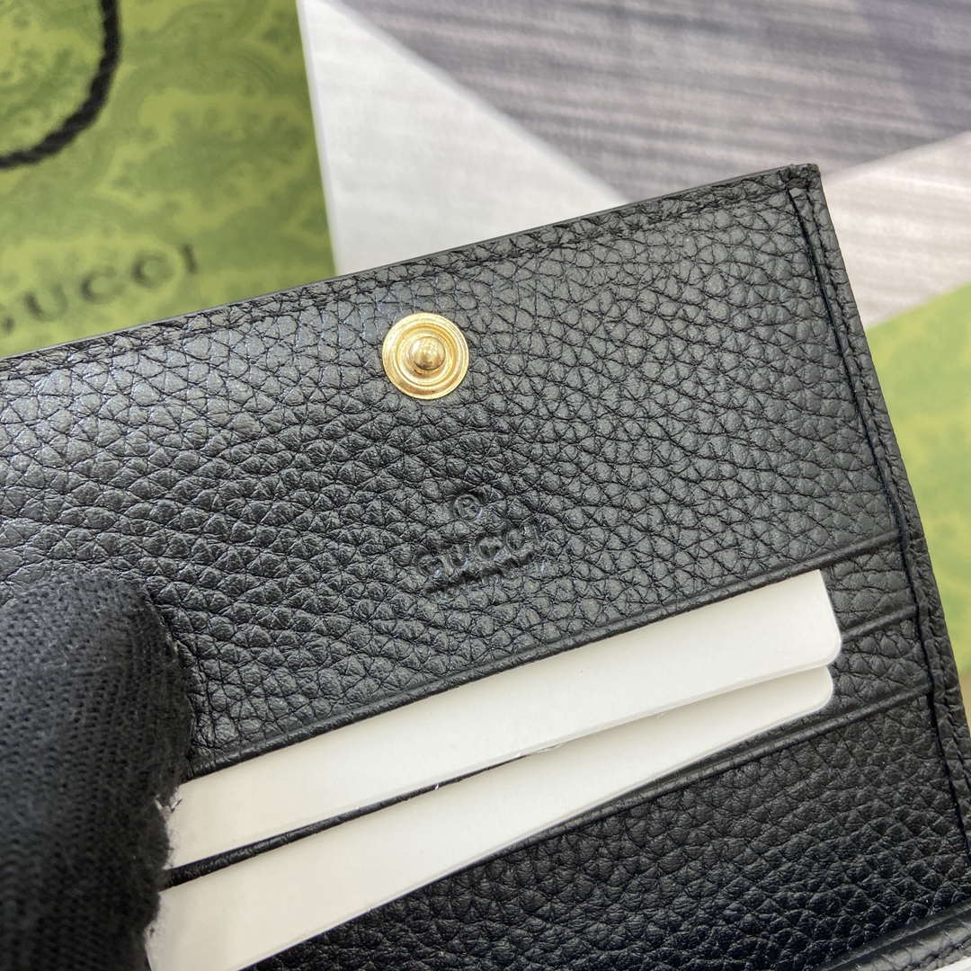 Gucci 815901 GG Emblem mini wallet Black