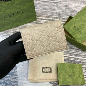 Gucci 815901 GG Emblem mini wallet Taupe - Default Title - View 1