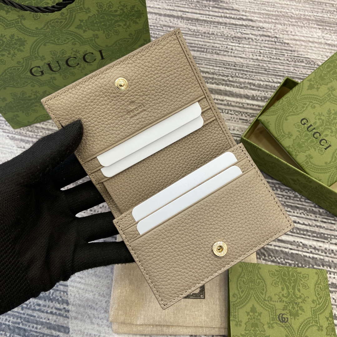 Gucci 815901 GG Emblem mini wallet Taupe - Default Title - View 7