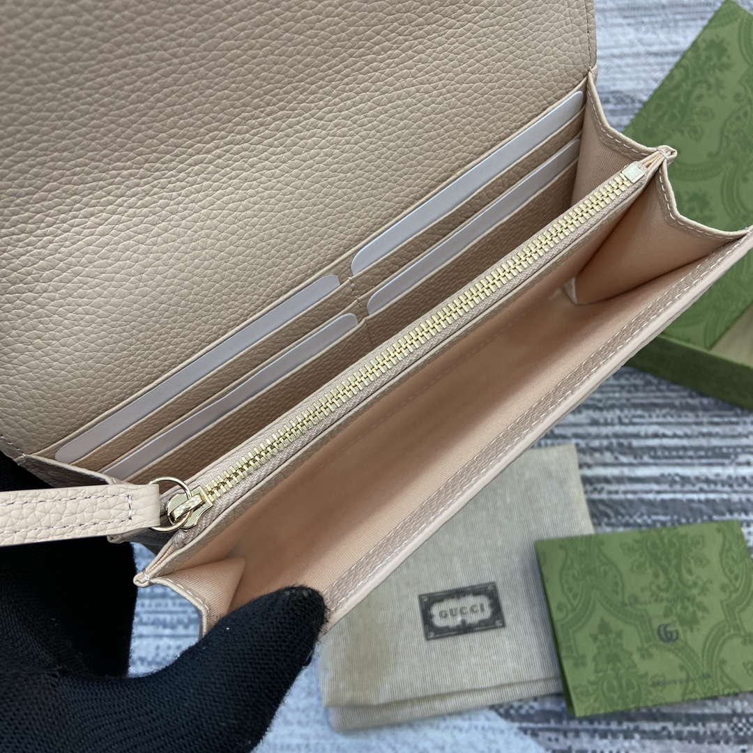 Gucci 815922 GG Emblem continental wallet Beige - Default Title - View 7