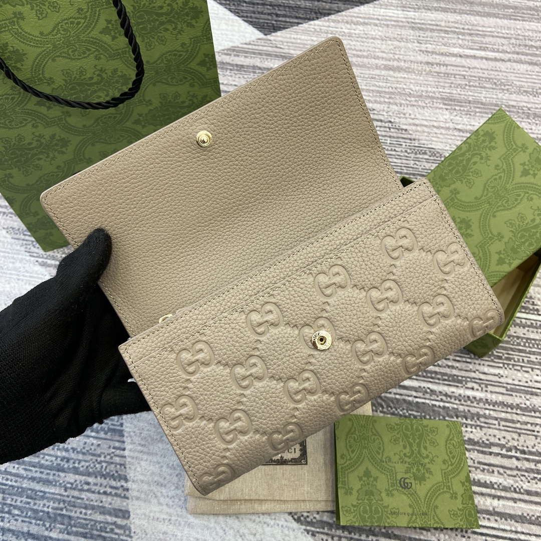 Gucci 815922 GG Emblem continental wallet Taupe - Default Title - View 7