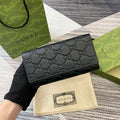 Gucci 815922 GG Emblem continental wallet Black