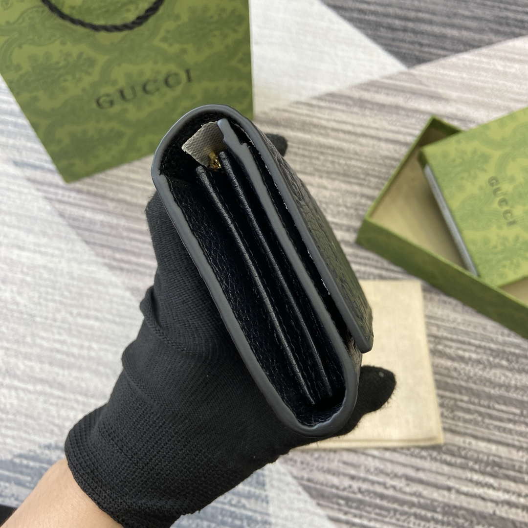 Gucci 815922 GG Emblem continental wallet Black - Default Title - View 3