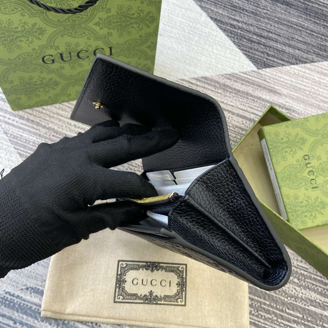 Gucci 815922 GG Emblem continental wallet Black - Default Title - View 7