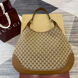 Gucci 815924 Gucci B Medium Shoulder Bag Brown leather trim - Default Title - View 1