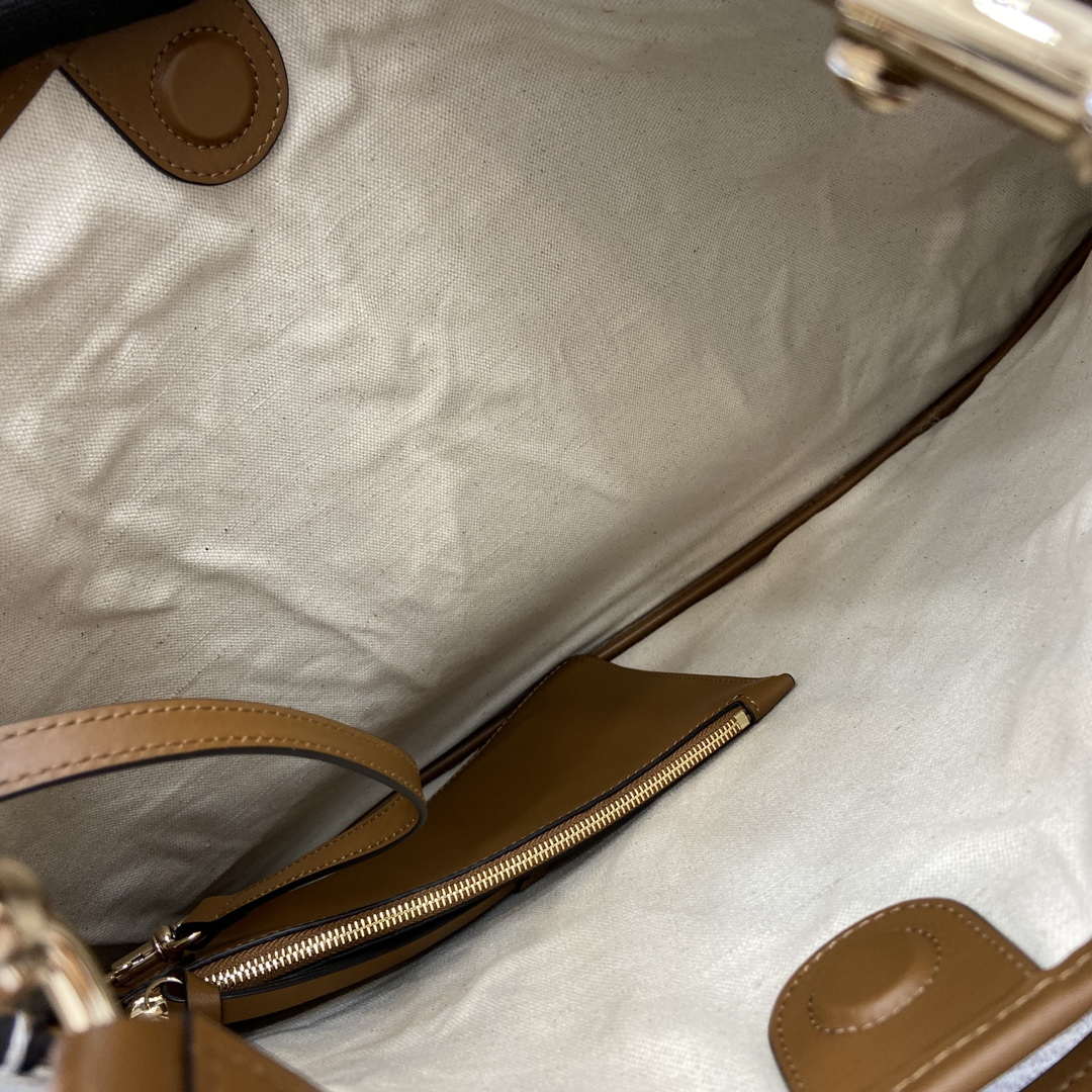 Gucci 815924 Gucci B Medium Shoulder Bag Brown leather trim - Default Title - View 10