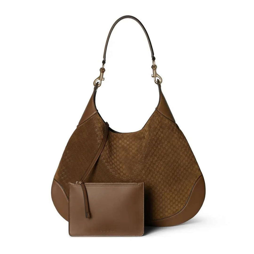 Gucci 815924 Gucci Body Suede Medium Shoulder Bag Brown