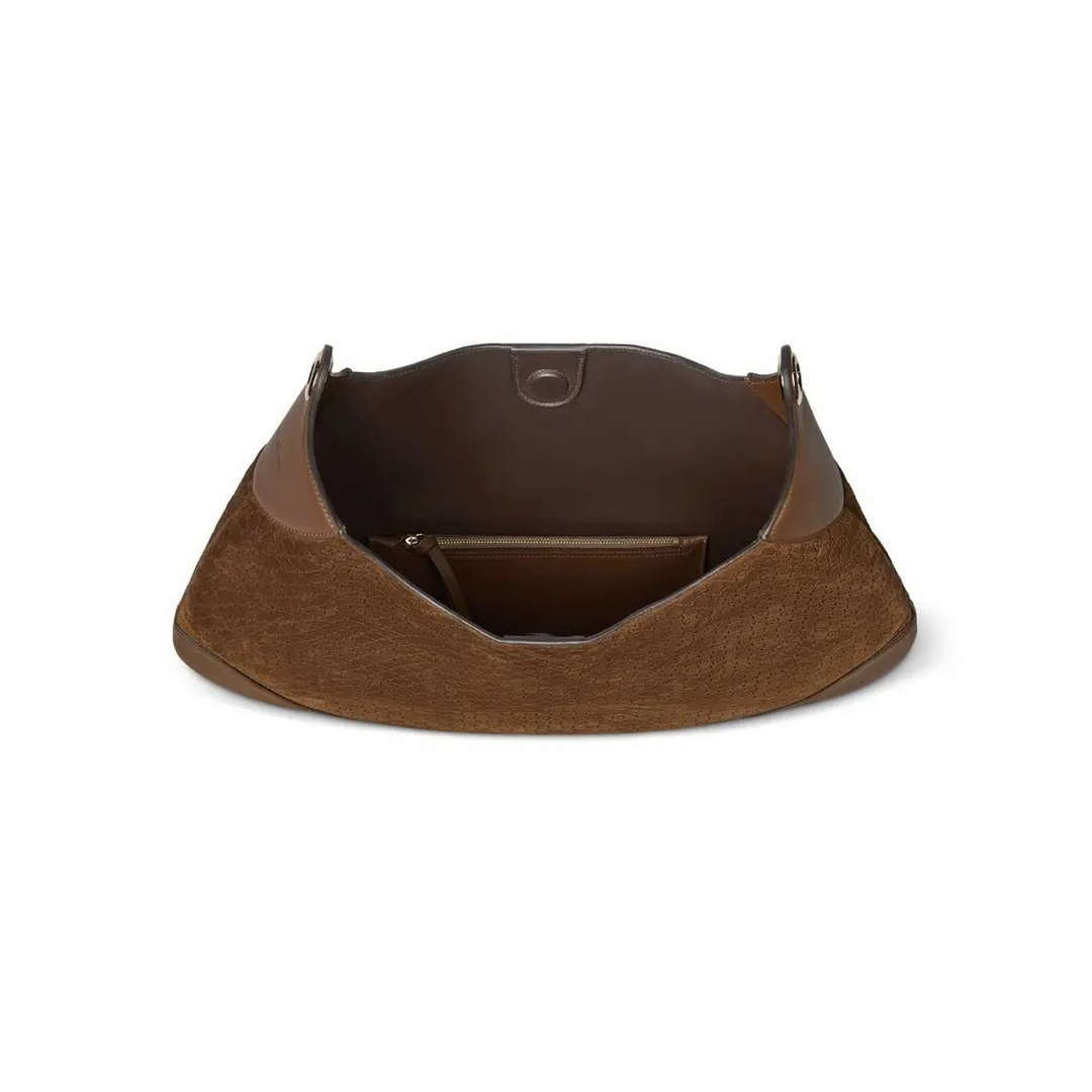 Gucci 815924 Gucci Body Suede Medium Shoulder Bag Brown